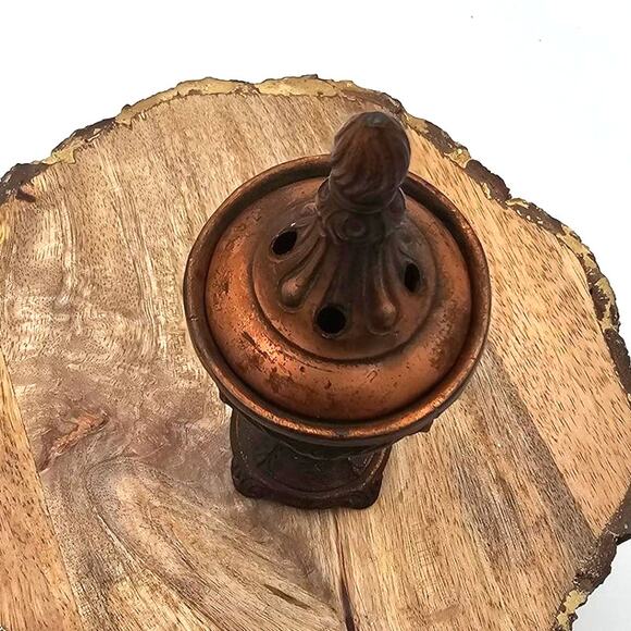 Vintage 1920's Metal Copper Finish Art Nouveau Incense Burner - Picture 2 of 6